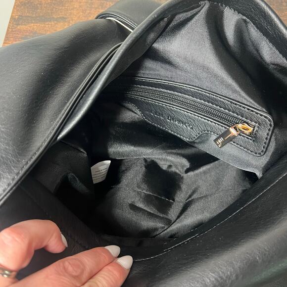 NWT Anthropologie Melie Bianco Marni Bow Knot Bag Cossbody Black Faux Leather - Picture 8 of 14